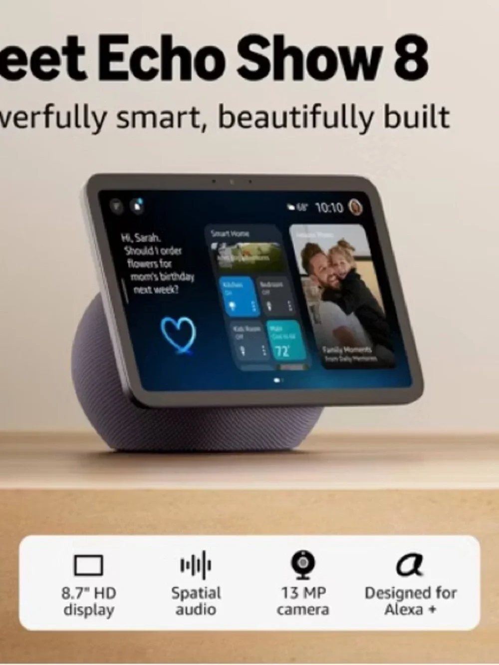 Amazon Echo Show 8 Smart Display with Alexa - Black - New in Box. Never Opened.